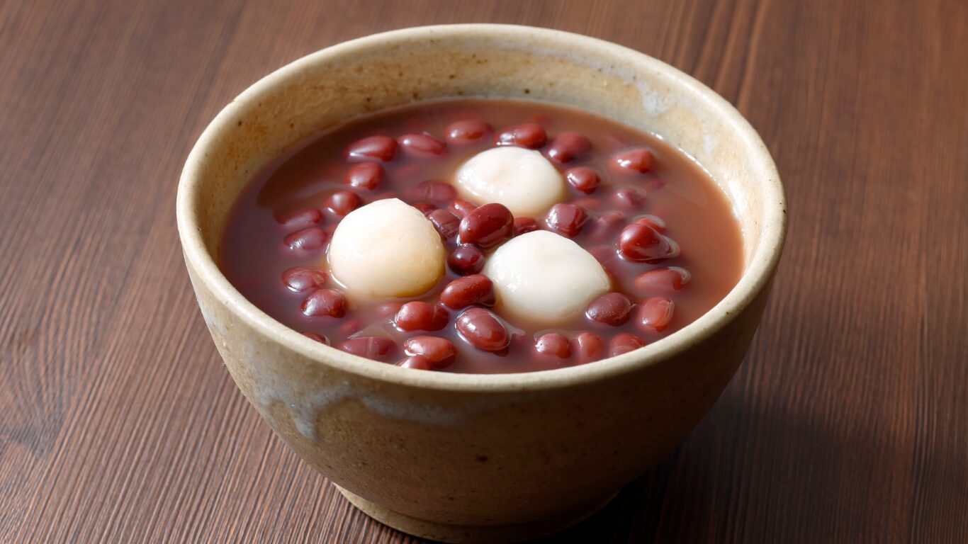 あんこを使って作った汁粉